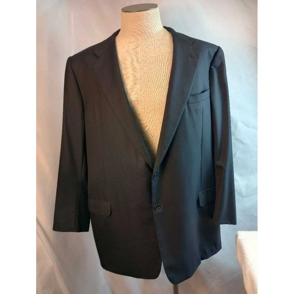 Hickey Freeman Blazer Jacket Mens 46L Made In Italy‎ Tasmanian Super 130'S